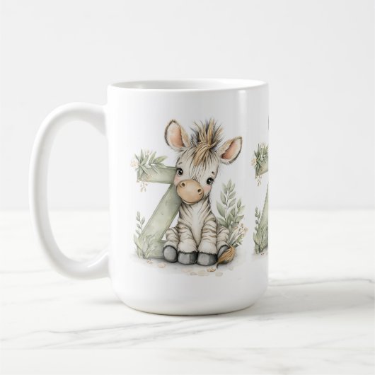 Cute watercolour baby animal alphabet Zebra Kaffeetasse (Links)
