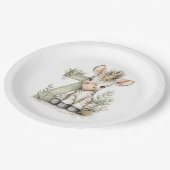 Cute watercolour baby animal alphabet Zebra Pappteller (Schrägansicht)