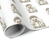 Cute Watercolour Baby Animals Alphabet Hedgehog Geschenkpapier (Rolleneckpunkt)