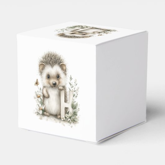 Cute Watercolour Baby Animals Alphabet Hedgehog Geschenkschachtel (Rückseite)