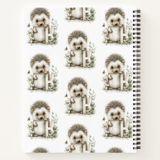 Cute Watercolour Baby Animals Alphabet Hedgehog Notizblock (Rückseite)