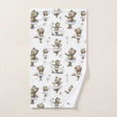 Cute Watercolour Ballerina Bear Design in tutus Badhandtuch Set (Handtuch)