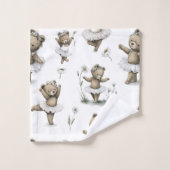 Cute Watercolour Ballerina Bear Design in tutus Badhandtuch Set (Waschlappen)