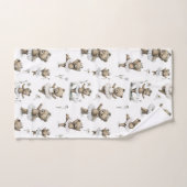 Cute Watercolour Ballerina Bear Design in tutus Badhandtuch Set (Handtuch)