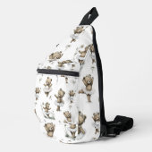 Cute Watercolour Ballerina Bear Design in tutus Crossbody Bag (Rechte Ecke)