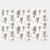 Cute Watercolour Ballerina Bear Design in tutus Geschenkpapier Set (Vorderseite 3)