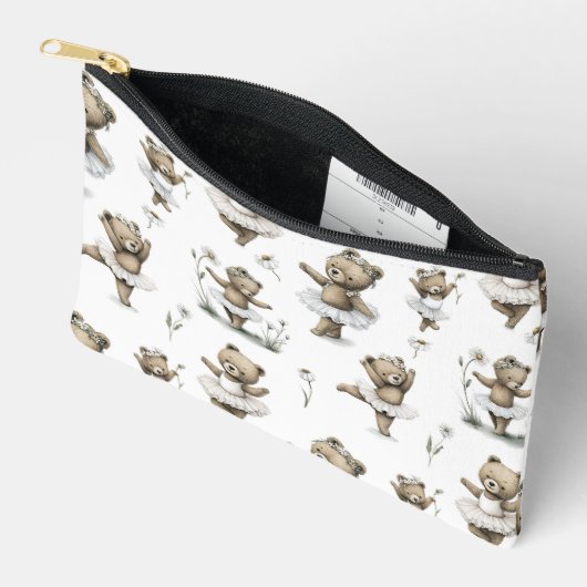 Cute Watercolour Ballerina Bear Design in tutus Zubehörtasche (Offen)