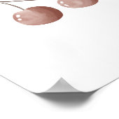 Cute Watercolour Cherry Fruit Nursery Poster (Ecke)