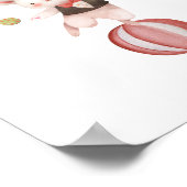 Cute Watercolour Circus Juggling Rabbit Nursery Poster (Ecke)