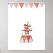 Cute Watercolour Circus Mouse Nursery Poster (Vorne)