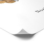 Cute Watercolour Hippo With Balloon Name Poster (Ecke)