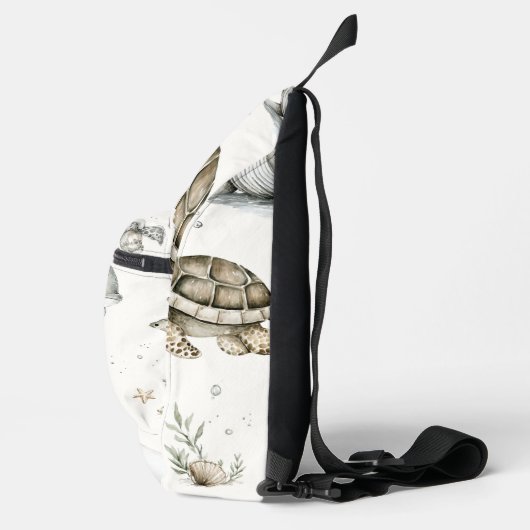 Cute Watercolour Ocean Baby Animals Crossbody Bag (Rechts)
