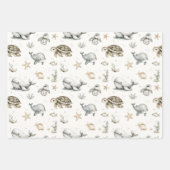 Cute Watercolour Ocean Baby Animals Geschenkpapier Set (Vorderseite)