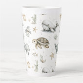 Cute Watercolour Ocean Baby Animals Milchtasse (Vorderseite)