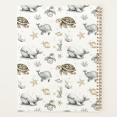 Cute Watercolour Ocean Baby Animals Planer (Rückseite)