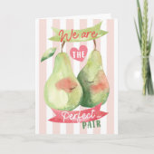 Cute Watercolour Pair Pear Valentine Anniversary Karte (Vorderseite)