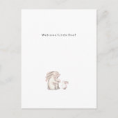 Cute Watercolour Rabbits Welcome New Baby Card Postkarte (Vorderseite)