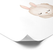 Cute Watercolour Sleeping Rabbit Moon And Stars Poster (Ecke)