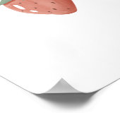 Cute Watercolour Strawberry Fruit Nursery Poster (Ecke)