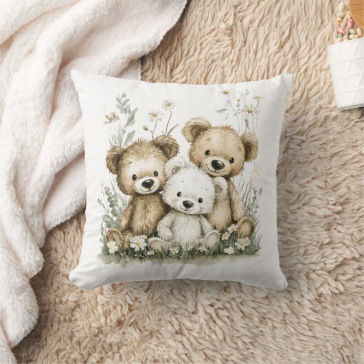 Cute Watercolour Teddy Bear group Kissen (Decke)