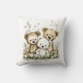Cute Watercolour Teddy Bear group Kissen