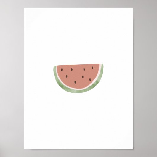 Cute Watercolour Watermelon Fruit Nursery Poster (Vorne)