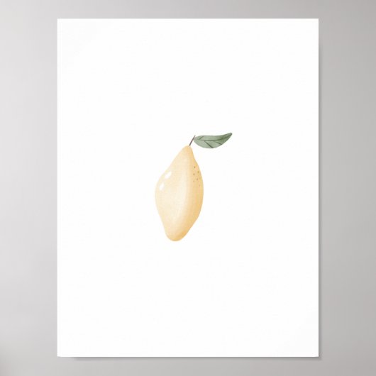 Cute Watercolour Yellow Lemon Fruit Nursery Poster (Vorne)