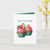Cute watermelon cupcakes customizable karte (Gelbe Blume)