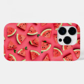 Cute Watermelon Fruit Pattern Pink iPhone Case (Rückseite (Horizontal))