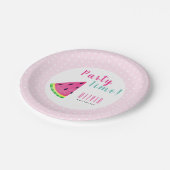 Cute watermelon girl's birthday pappteller (Schrägansicht)