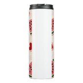 Cute Watermelon & Hearts Pattern Aesthetic School Thermosbecher (Rückseite)