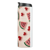 Cute Watermelon & Hearts Pattern Aesthetic School Thermosbecher (Nach rechts gedreht)