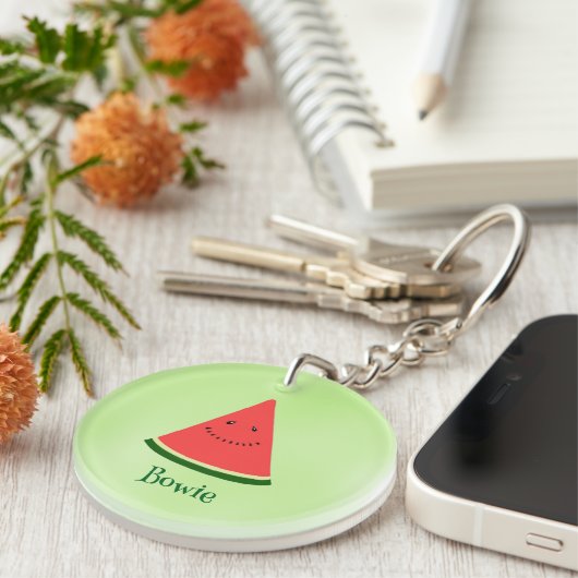Cute Watermelon Personalized Acrylic Keychain Schlüsselanhänger (Vorderseite rechts)