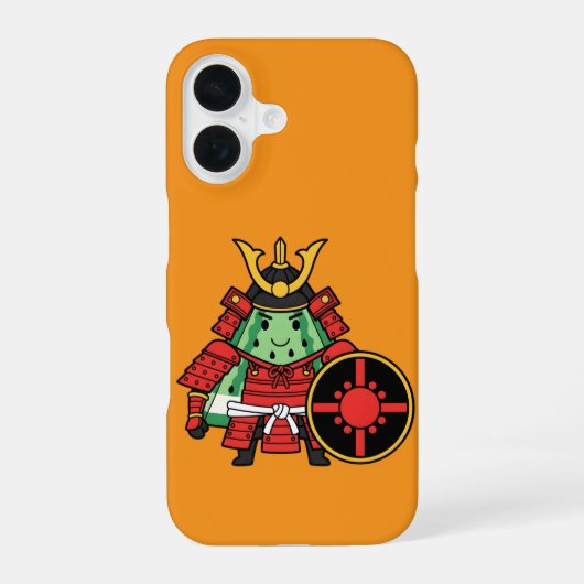Cute Watermelon Shogun Samurai Warrior Illustratio iPhone 16 Hülle (Rückseite)