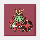 Cute Watermelon Shogun Samurai Warrior Illustratio Magnet (Vorne)