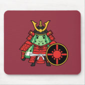 Cute Watermelon Shogun Samurai Warrior Illustratio Mousepad (Vorne)