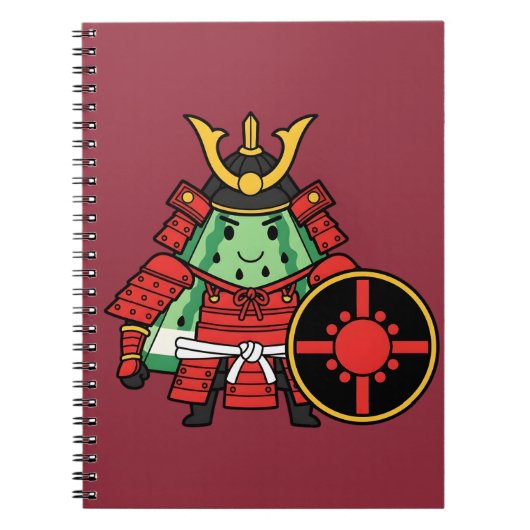 Cute Watermelon Shogun Samurai Warrior Illustratio Notizblock (Vorderseite)