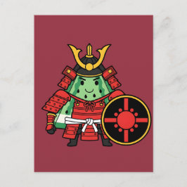 Cute Watermelon Shogun Samurai Warrior Illustratio Postkarte