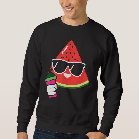 Cute Watermelon Watermelon Frappe   Summer Fruit Sweatshirt (Vorderseite)
