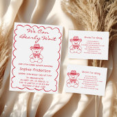 Cute We Can Bearly Wait Teddy Bear Baby Shower Einladung