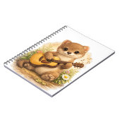 Cute Weasel Guitar Spiral Notebook Notizblock (Linke Seite)