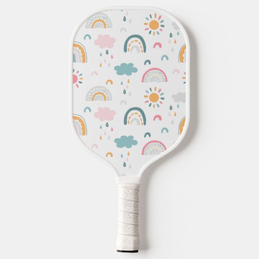 Cute Weather Pattern Pickleball Schläger (Rückseite)