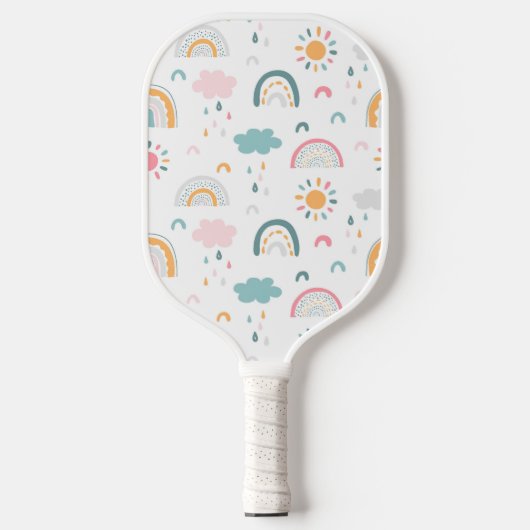 Cute Weather Pattern Pickleball Schläger (Vorderseite)