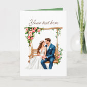 Cute Wedding couple customizable Karte (Vorderseite)