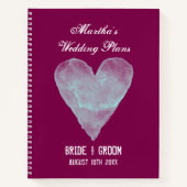 Cute wedding notebook with rustic watercolor heart notizblock (Vorderseite)