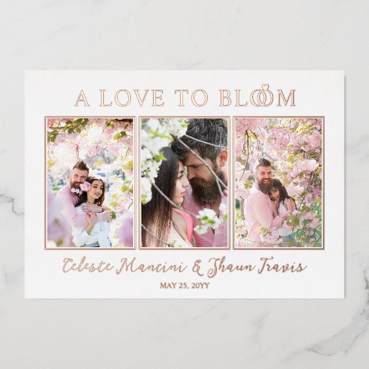 Cute Wedding Rings Luxurious 3 Multi Photos Folieneinladung (Vorderseite)