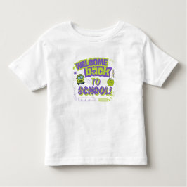 Cute Welcome Back To School Purple Green Kleinkind T-shirt