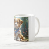 Cute Welpe 4. Juli Cup Kaffeetasse (VorderseiteRechts)