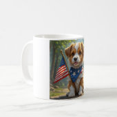 Cute Welpe 4. Juli Cup Kaffeetasse (Vorderseite Links)