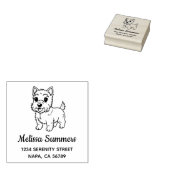Cute West Highland Terrier Dog Address Gummistempel (Stempel)